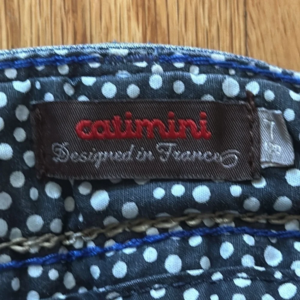 Catimini sz 7 Jean skirt pockets with embroidery great pre owned condition